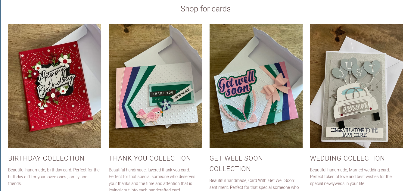 Handmade Cards selling Ecommerce Site